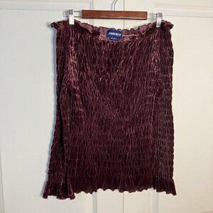 Vintage Forenza Velvet Top Y2K Off Shoulder Ruched Purple Whimsigoth Fairy Goth
